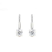 0.75CT Round Brilliant Diamond Drop Earrings in 14K White Gold - LGG Jewelry